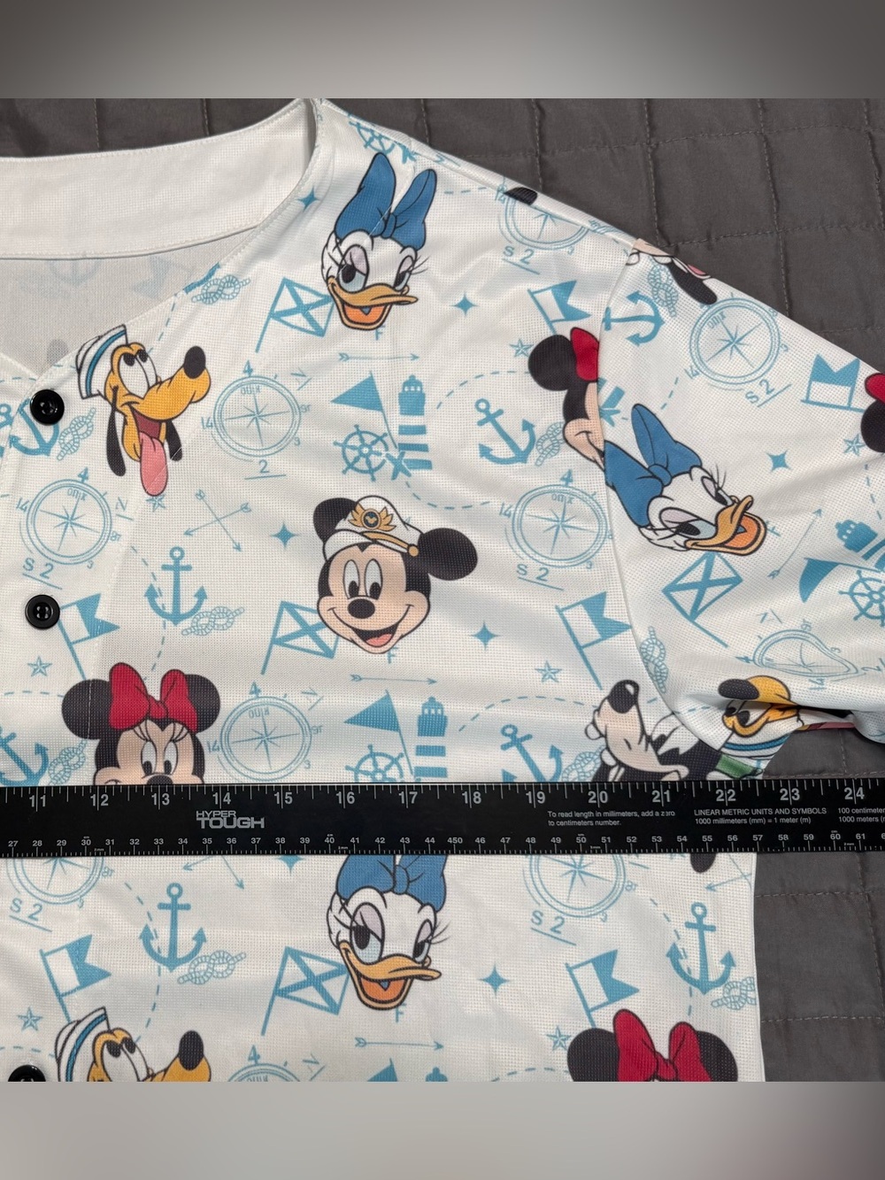 Nautical Disney Cruise Hawaiian Jersey Shirt Size L Mickey Minnie Donald Daisy - Picture 5 of 6